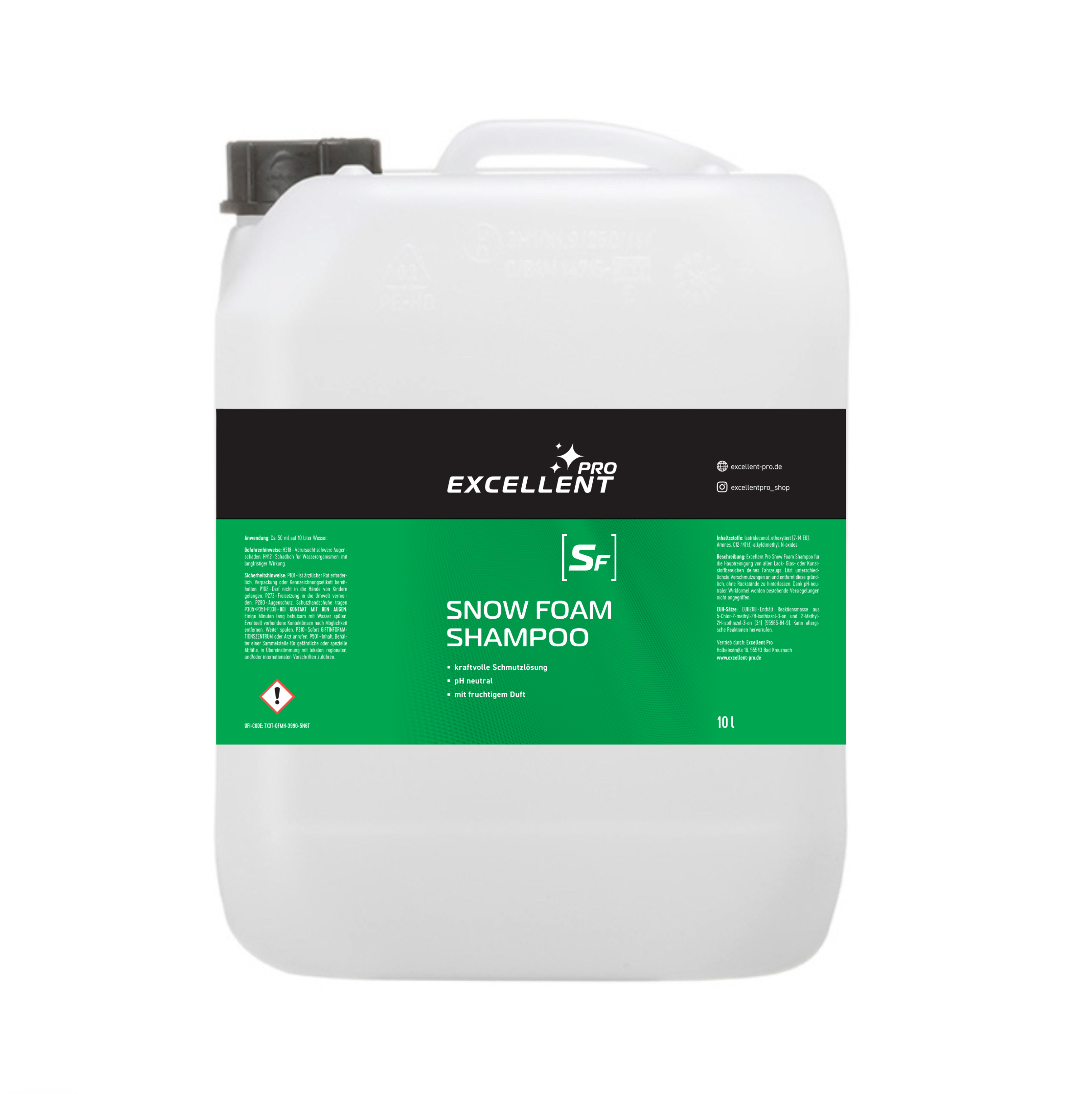 Snow Foam Shampoo mit fruchtigem Duft 10 L – Profi-Kanister für pH-neutrale Fahrzeugwäsche